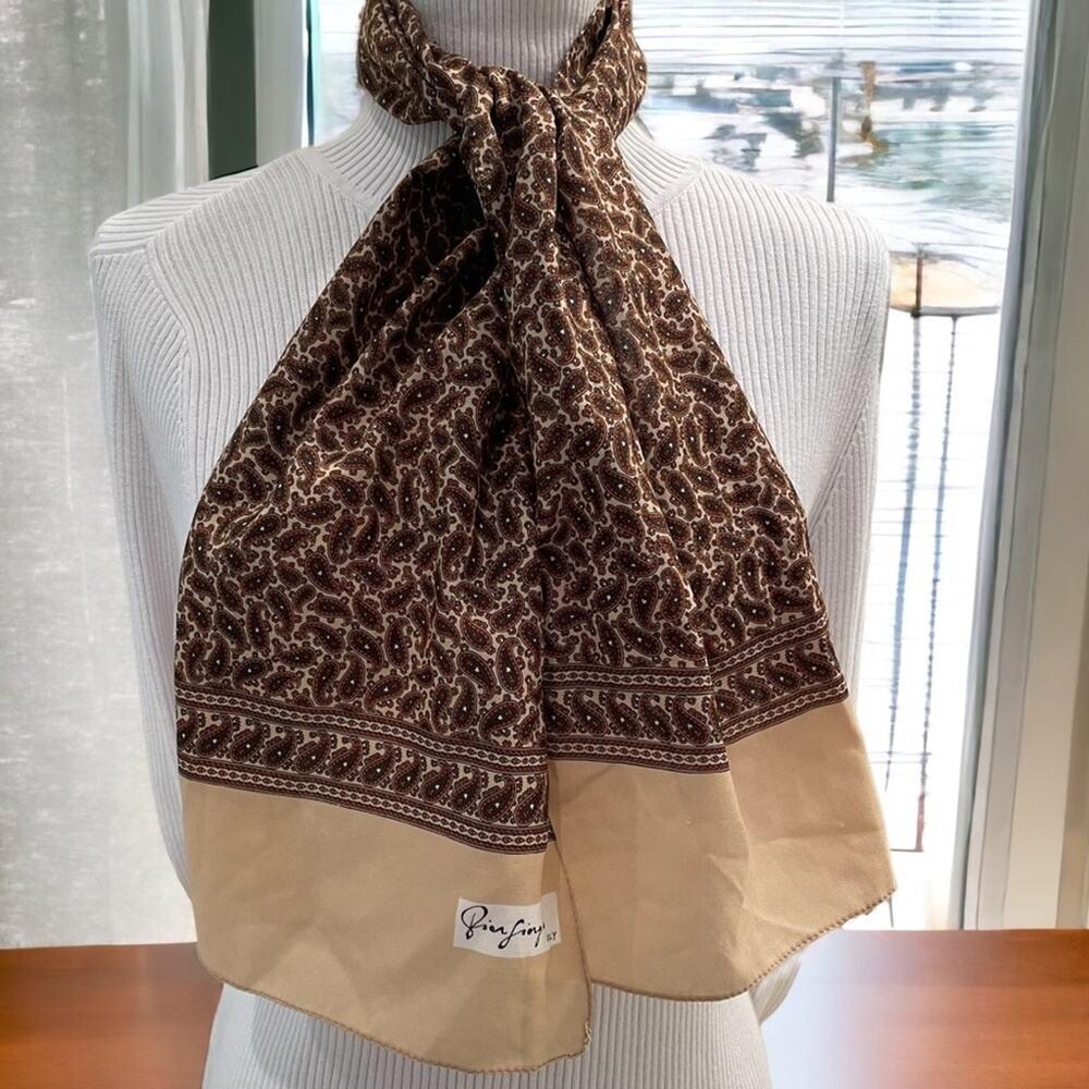 Pier Giorgio Italian Scarf Womens Paisley Mid Century Vintage SIGNED‎